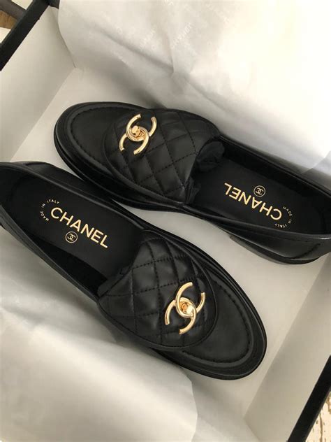 chanel lug sole loafers.